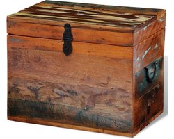 vidaXL - Opbergkist - massief - gerecycled - hout