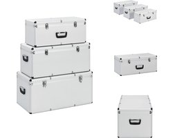 vidaXL Opbergkist - Opbergkisten - Kist - Kisten - Opbergkoffers 3 st aluminium zilverkleurig