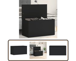 vidaXL Opbergkist Zwart - 84x42x46 cm Opbergkast - Houten Kast - Opbergbox - Dekenkist - Multifunctionele Kast