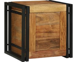 vidaXL - Opbergkisten - Bruin - en - zwart - 40 - x - 40 - x - 40 - cm - Massief - acaciahout