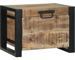 vidaXL - Opbergkisten - met - opslag - Bruin - 40 - x - 30 - x - 30 - cm - Massief - mangohout