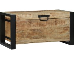vidaXL - Opbergkisten - met - opslag - Bruin - 60 - x - 30 - x - 30 - cm - Massief - mangohout