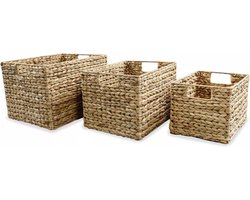 vidaXL - Opbergmandenset - waterhyacint - 3-delig