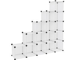 vidaXL - Opbergmeubel - met - 15 - vakken - polypropeen - transparant