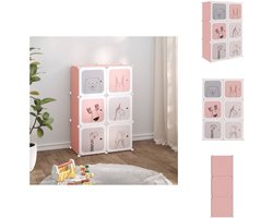 vidaXL Opbergmeubel - Opbergmeubelen - Kinderkast - Opberger - Kinderopbergmeubel met 6 vakken polypropeen roze