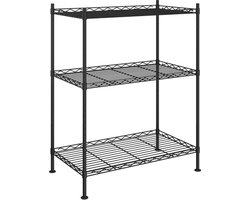 vidaXL Opbergrek 3-laags 150 kg 60x35x76 cm zwart