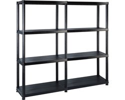 vidaXL - Opbergrek - 4-laags - 122x30,5x130 - cm - kunststof - zwart