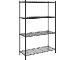vidaXL - Opbergrek - 4-laags - 200 - kg - 90x35x137 - cm - zwart