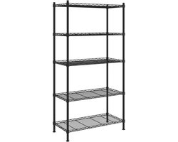 vidaXL Opbergrek 5-laags 250 kg 90x35x180 cm zwart