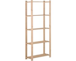 vidaXL - Opbergrek - 5-laags - 80x28,5x170 - cm - massief - grenenhout