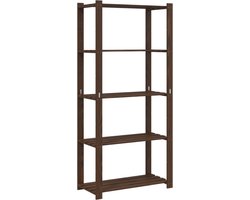 vidaXL - Opbergrek - 5-laags - 80x38x170 - cm - massief - grenenhout - bruin