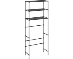 vidaXL - Opbergrek - voor - boven - wasmachine - 3-laags - 69x28x169 - cm - zwart