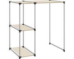 vidaXL - Opbergrek - voor - boven - wasmachine - 87x55x90,5cm - ijzer - crèmekleurig