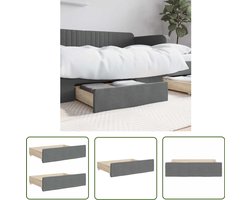 vidaXL Opbergruimte - Bedladekast - Bedlades 2 st bewerkt hout en stof donkergrijs - Bedladen - Kastje Onder Bed - Lade Onder Bed