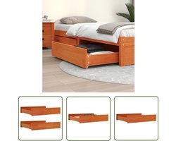 vidaXL Opbergruimte - Bedladen - Bedlades 2 st massief grenenhout wasbruin - Slaapkamers - Hout - Grenenhout