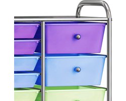 vidaXL Opbergsysteem - Opbergtrolley - Opbergtrolley met 15 lades mobiel XXL kunststof meerkleurig - Keuken Organisatie - Bureau Organizer - Multifunctionele Trolley