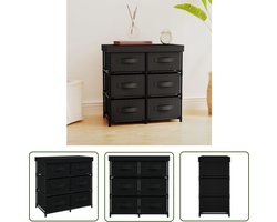vidaXL Opbergvak - Opbergkast - Opbergkast met 6 lades 55x29x55 cm staal zwart - Ladenkast - Meubilair - Interieurdecoratie