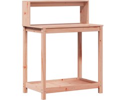 vidaXL - Oppottafel - met - schappen - 82,5x50x109,5 - cm - massief - douglashout