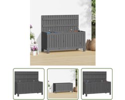 vidaXL Opslag Box - Tuinbox - Tuinbox 108x42,5x54 cm massief grenenhout grijs - Buitenschrank - Houtkist - Grenenhouten Kast