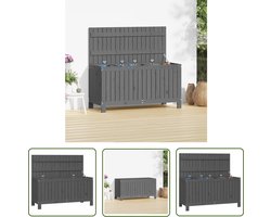 vidaXL Opslag Box - Tuinbox - Tuinbox 115x49x60 cm massief grenenhout grijs - Buitenschrank - Houtkist - Grenoblehouten Kast