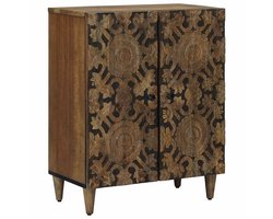 vidaXL - Opslag - Dressoir - Bruin - 60 - x - 33,5 - x - 75 - cm - Massief - Mango - Hout