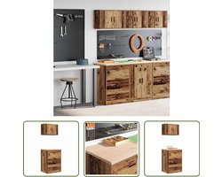 vidaXL Opslag - Garagekasten - Garagekasten 2 st bewerkt hout oud hout - Gereedschap - DIY - Werkplaats