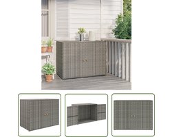 vidaXL Opslagbox - Tuinkast - Tuinkast 100x55,5x80 cm poly rattan grijs - Buitenschuur - Veranda Box - Houten Kast
