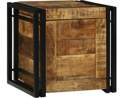 vidaXL - Opslagdoos - Bruin - en - zwart - 40 - x - 40 - x - 40 - cm - massief - mangohout