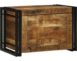 vidaXL - Opslagdoos - Bruin - en - zwart - 60 - x - 40 - x - 41 - cm - massief - mangohout