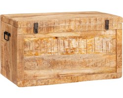 vidaXL - Opslagdoos - met - opslag - met - slot - Bruin - massief - mangohout