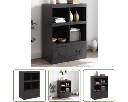 vidaXL Opslagkast - Hoge Kast - Hoge kast 67x39x95 cm staal zwart - Staalkast - Zwarte Kast - Designkast