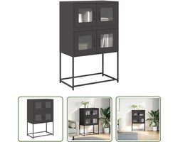 vidaXL Opslagkast - Hoge Kast - Hoge kast 68x39x107 cm staal zwart - Metalen Kast - Staalkast - Industrieel Design