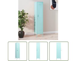vidaXL Opslagkast - Lockerkast - Lockerkast 35x46x180 cm staal mint - Metalen Kast - Staalkast - Groene Kast