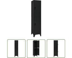 vidaXL Opslagkast - Lockerkast - Lockerkast 38x45x180 cm staal zwart - Kluisje - Metalen Kast - Zwarte Kast