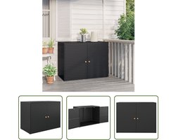 vidaXL Opslagkast Tuin - Tuin Kast - Tuinkast 100x55,5x80 cm poly rattan zwart - Buitenschrank - Tuingereedschappen Bewaren - Houten Kast