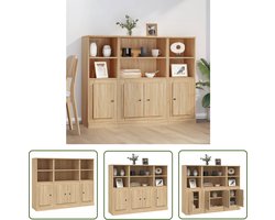 vidaXL Opslagkasten - Hoge Kasten - Hoge kasten 3 st bewerkt hout sonoma eikenkleurig - Houten Kasten - Sonoma Eiken - Living Room Furniture