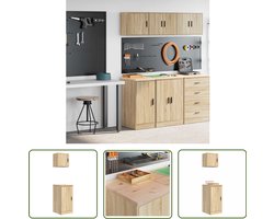 vidaXL Opslagoplossing - Garage Kast - Garagekasten 2 st Spaanplaat Sonoma eikenkleurig - Gereedschap Organizer - Werkbank - DIY Tools