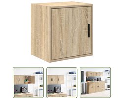 vidaXL Opslagoplossing - Garagekast - Garagewandkast sonoma bewerkt hout eikenkleurig - Houten Kast - Wandmontage - Tool Organizer