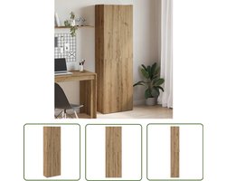 vidaXL Opslagoplossing - Hoge Kast - Hoge kast 60x32x190 cm bewerkt hout artisanaal eikenkleur - Houten Kast - Eiken Kleur - Woonkamer