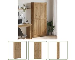 vidaXL Opslagoplossing - Hoge Kast - Hoge kast 82,5x30,5x185 cm bewerkt hout artisanaal eikenkleur - Houten Kast - Eiken Kleur - Woonkamer