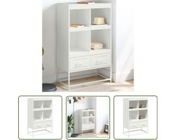 vidaXL Opslagoplossing - Kast - Hoge kast 68x39x111,5 cm staal wit - Woonaccessoires - Livingroom Furniture - Keukenopslag