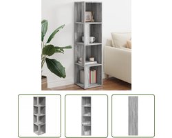 vidaXL Opslagruimte - Hoekkast - Hoekkast 33x33x132 cm bewerkt hout grijs sonoma eikenkleurig - Grijze Kast - Houten Kast - Salontafel