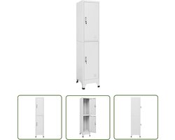 vidaXL Opslagruimte - Lockerkast - Lockerkast met 2 vakken 38x45x180 cm - Metalen Kast - Staalkast - Garderobe