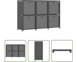 vidaXL Opslagruimte - Vakkenkast - Kast met 6 vakken met boxen 103x30x72,5 cm stof grijs - Kledingopslag - Woonkamerinrichting - Slaapkamerinrichting