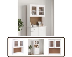 vidaXL Opzetkast ALTA 77x30x92 cm massief grenenhout wit