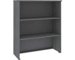 vidaXL - Opzetkast - HAMAR - 85x35x100 - cm - massief - grenenhout - donkergrijs