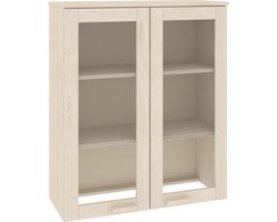 vidaXL - Opzetkast - HAMAR - 85x35x100 - cm - massief - grenenhout - honingbruin