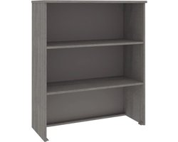 vidaXL - Opzetkast - HAMAR - 85x35x100 - cm - massief - grenenhout - lichtgrijs