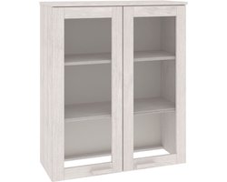 vidaXL - Opzetkast - HAMAR - 85x35x100 - cm - massief - grenenhout - wit