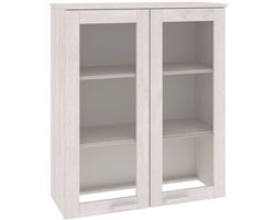vidaXL Opzetkast HAMAR 85x35x100 cm massief grenenhout wit